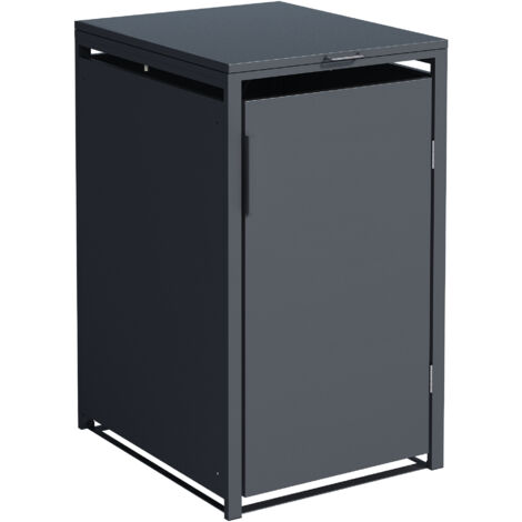 Mülltonnenbox MÜNCHEN 68x80x116cm für Tonnen 120 und 240 Liter, Stahl anthrazit