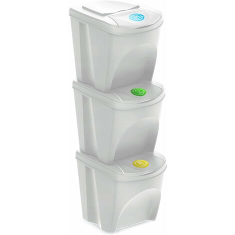 Mülltrennsystem 3x25 Liter -MIKWB25S3-Weiß