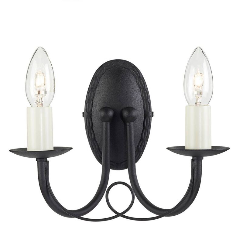 Elstead Schwarz Minster - 2 Light Indoor Candle Wandleuchte E14