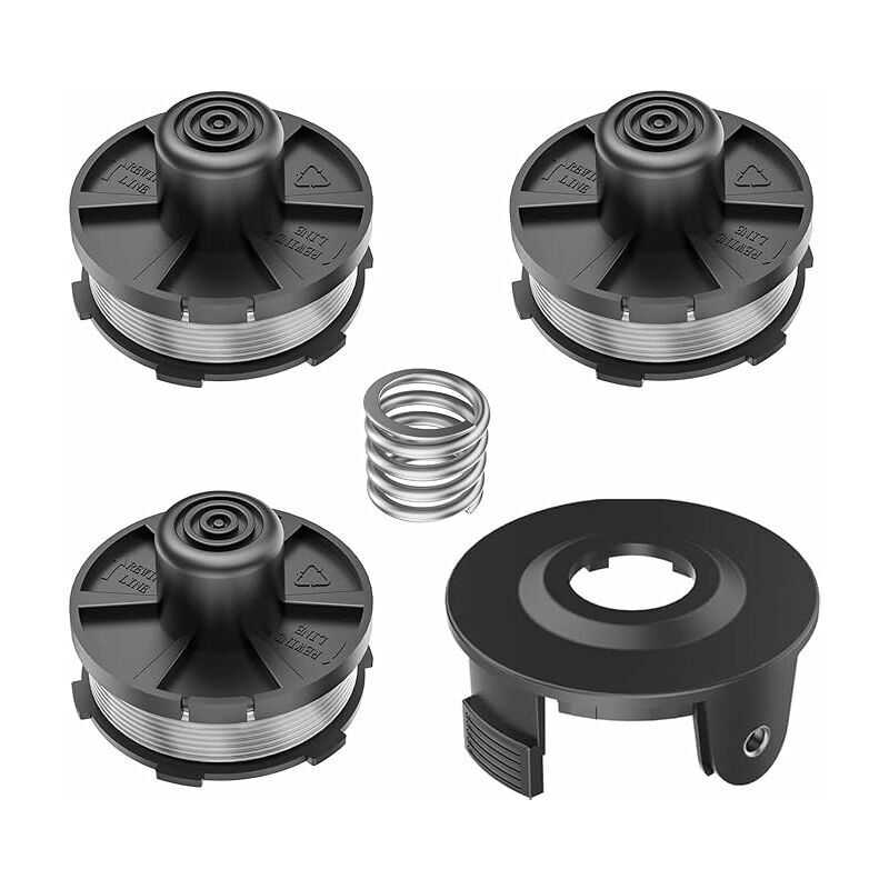 Mufushan bobines de remplacement pour tondeuses à gazon, accessoires pour : DUR181, DUR141, DUR180Z, DUR181Z - (3 pièces bobine + 1 pièce couvercle +