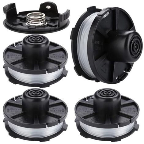 MUFUSHAN bobines de remplacement pour tondeuses à gazon, accessoires pour : DUR181, DUR141, DUR180Z, DUR181Z - (4 pièces bobine + 1 pièce couvercle + 1 pièce ressort)