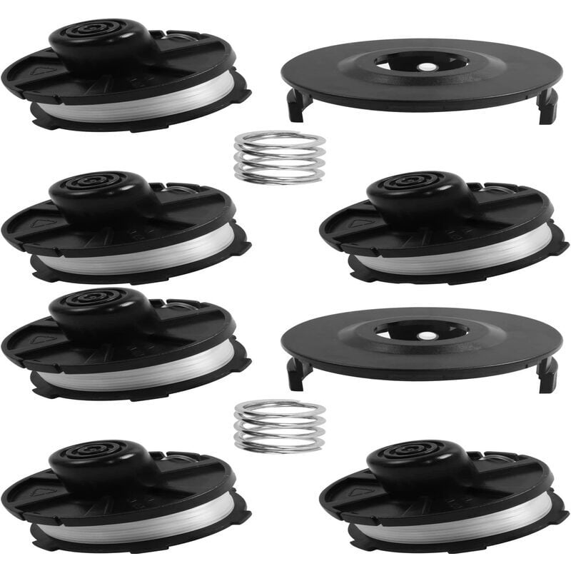 SNQ - mufushan bobines de remplacement pour tondeuses à gazon, accessoires pour : DUR181, DUR141, DUR180Z, DUR181Z - (6 pièces bobine + 2 pièce