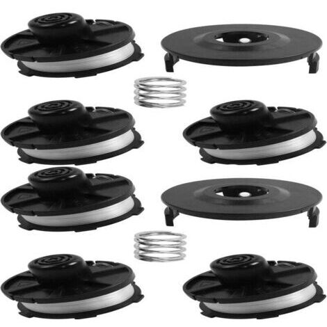 MUFUSHAN bobines de remplacement pour tondeuses à gazon, accessoires pour : DUR181, DUR141, DUR180Z, DUR181Z - (6 pièces bobine + 2 pièce couvercle + 2 pièce ressort)