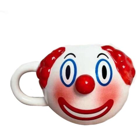Mug à café en céramique en forme de clown avec anse