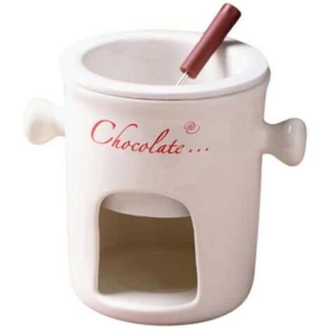 Mug à fondue en céramique blanche pour faire fondre le chocolat