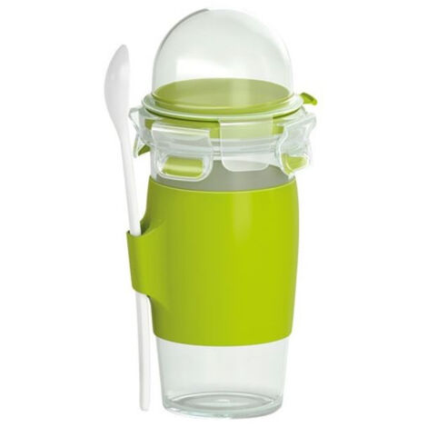 mug à yaourt 0.45 l + cuillère - clip & go - emsa
