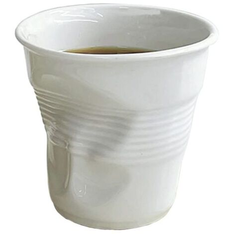 Mug artisanal en céramique - Tasse à café italienne, française, à bords ondulés (pliée)
