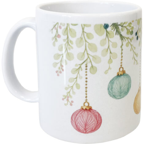 Mug boules de Noël aquarelle 350 ml