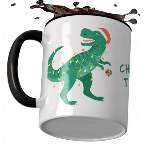 Mug cadeau de Noël dinosaure T-Rex pour le Père Noël
