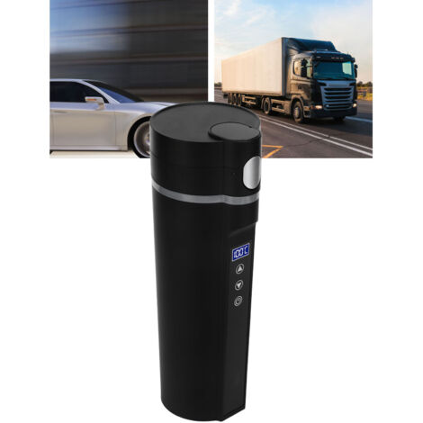 [Mug chauffant électrique voyage] + [Tasse chauffante nomade intelligente] + [450ml] + [Thermostat intelligent silence noir ABS 304 en acier]