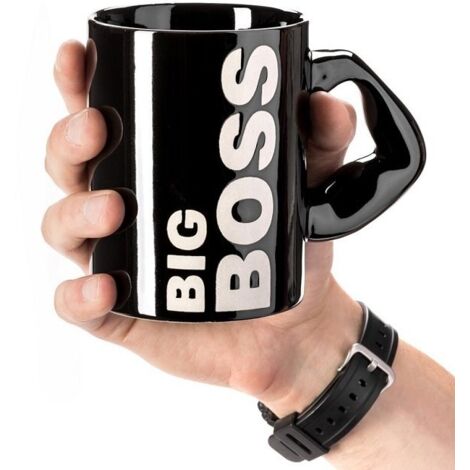 Mug de chef, noir, bras musclé, céramique, 450 ml, pour homme, café, thé