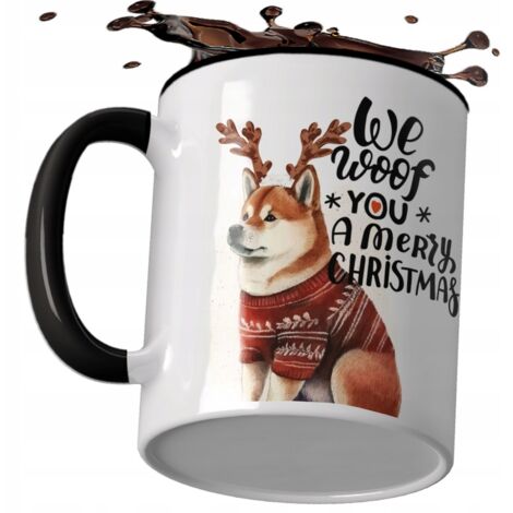 Mug de Noël avec un chien Akita - Cadeau pour maman de chien, papa de chien - Impression permanente