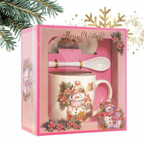 Mug de Noël ECARLA avec soucoupe et cuillère dans une boîte KB18WZ2 400 ml