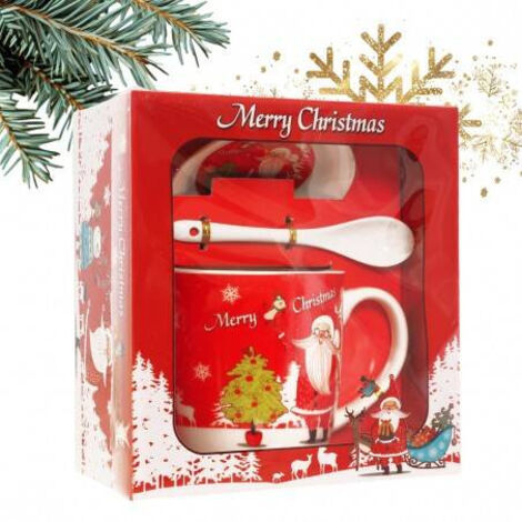 Mug de Noël ECARLA avec soucoupe et cuillère dans une boîte KB19WZ1 400 ml