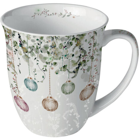 Mug de Noël gris en porcelaine fine