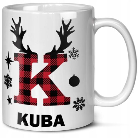 Mug de Noël personnalisé avec votre nom, initiale et texte imprimé