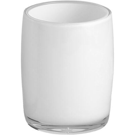 Mug de salle de bain Cordoba en acrylique blanc, 7,4 × 9,5 cm