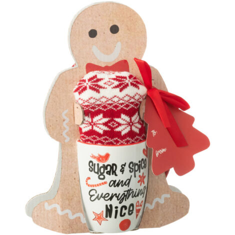 Mug en Céramique & Chausson "Nice" 22cm Rouge