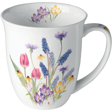 Mug en porcelaine fine bonjour le printemps  0,4 litre