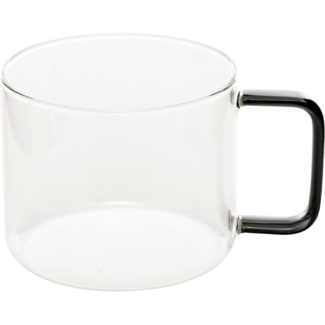 Mug en verre avec une anse colorée, 500 ml