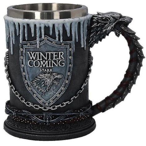Mug Game of Thrones, gobelet en acier inoxydable et résine 3D, pichet à bière, tasse à café ou à vin.
