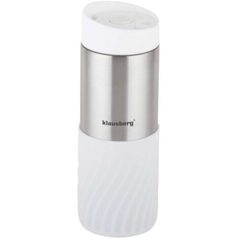 Mug isotherme 400 ml en acier inoxydable 18/8 KLAUSBERG blanc KB-7635