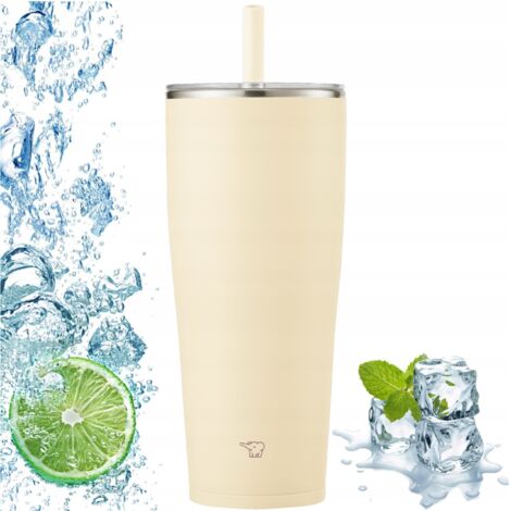 Mug isotherme avec paille pour boissons froides ZOJIRUSHI SX-HA89H-CM 890 ml Beige