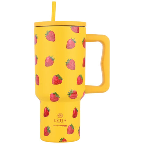 Mug isotherme Berry Bright 900 ml avec paille