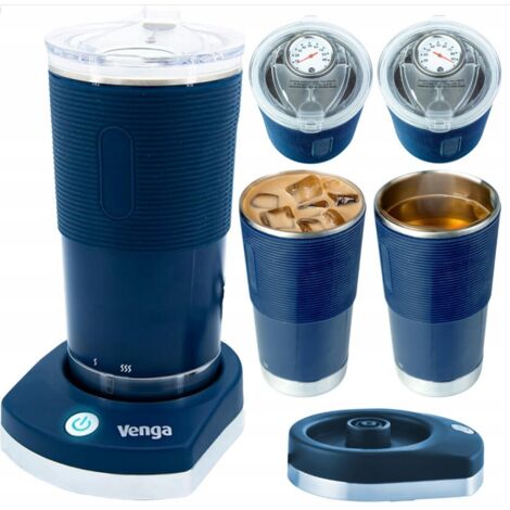 Mug isotherme de 380 ml avec indicateur de température pour les voyages et le chauffage de voiture