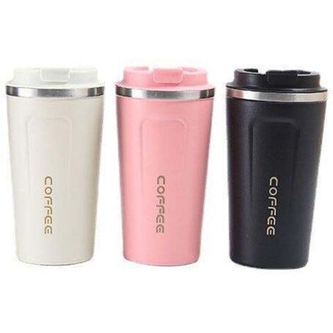 Mug isotherme de voyage sous vide en acier inoxydable réutilisable 380 ml blanc