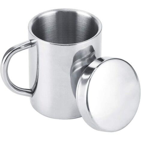 Mug isotherme en acier inoxydable 7,5 oz / 10,2 oz, mug de camping à double paroi