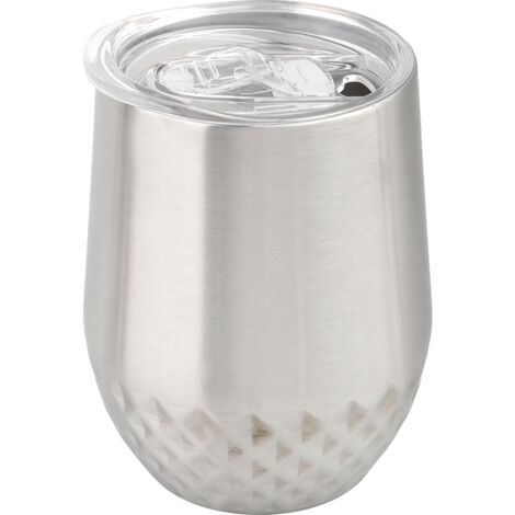 Mug isotherme en acier inoxydable de 35 cl (12 oz) avec couvercle, motif losange et couvercle
