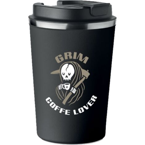 Mug isotherme haut de gamme avec imprimé GRIM COFFE LOVER Reaper 350 ml KT062