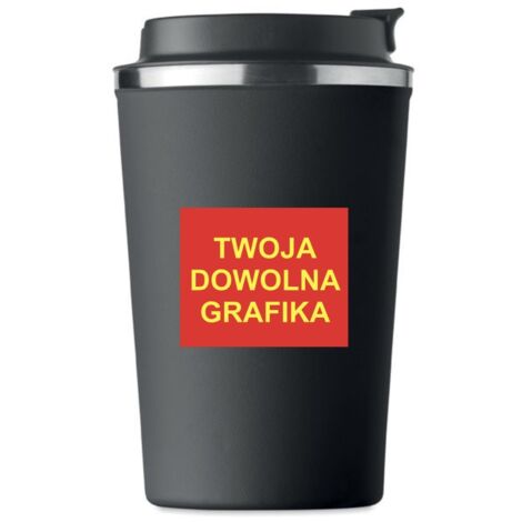 Mug isotherme haut de gamme avec votre propre imprimé graphique, NOIR KT173