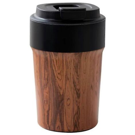 Mug isotherme imitation bois 350 ml, idéal pour les voyages