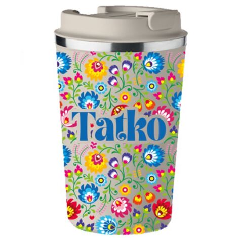 Mug isotherme premium beige TATKO, cadeau pour papa, fête des pères KT178b
