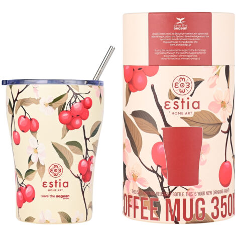 Mug isotherme Sakura Whisper 350 ml avec paille