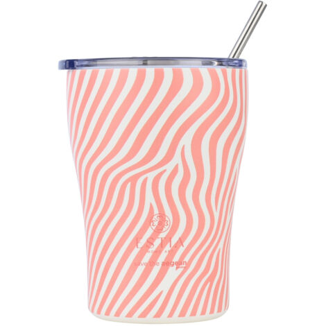 Mug isotherme Soft Ripple de 350 ml avec paille