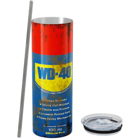 Mug isotherme WD40 à motif sale, 590 ml, en acier inoxydable, étanche et de qualité alimentaire, idéal pour les voyages.