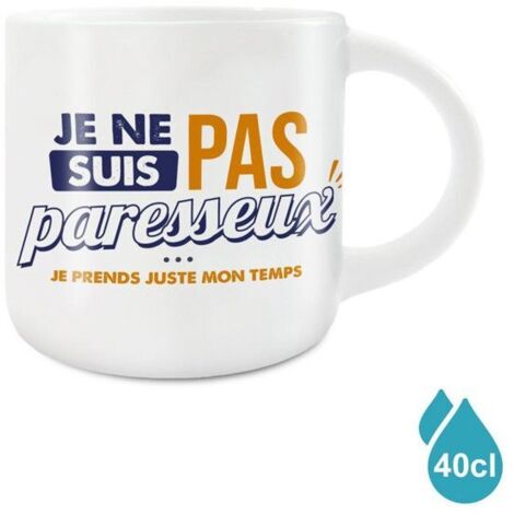Mug - STC - Grand Mug Céramique - Blanc - Design Contemporain - Compatible Lave-Vaisselle