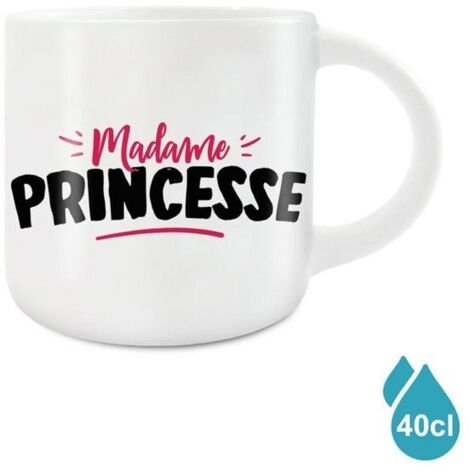 Mug - STC - Madame Princesse - Céramique Blanche - Cylindrique - Design Contemporain