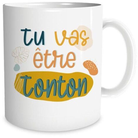 Mug - STC - Tu vas être tonton - Céramique - Blanc - Design contemporain