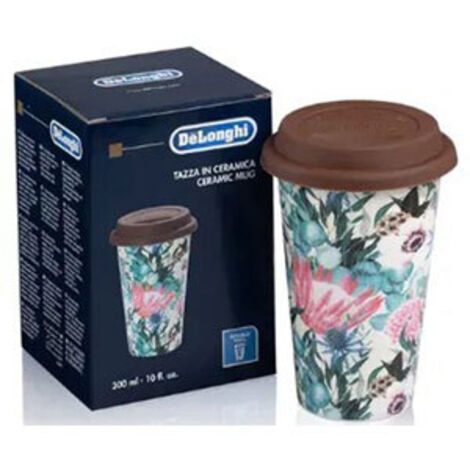 Mug thermique en ceramique a double paroi fleurs multicolores de 300 ml DeLonghi - 5513284491