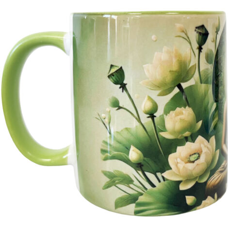 Mug vert pomme en céramique sagesse de bouddha - CBKreation