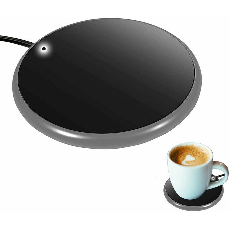 Mug Warmer, Coffee Warmer, USB Coffee Warmer, Portable Mug Warmer for Desk, for Cup Warmer for Cocoa, Tea, Milk, Drinks, for Coffee Gifts。Platinum