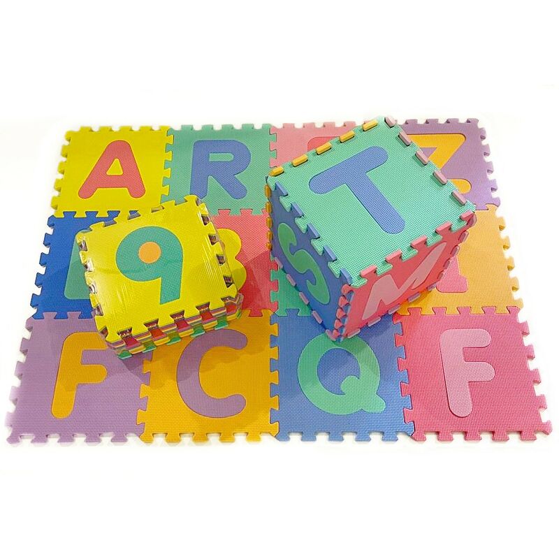 

Suelo para niños puzle 31,5x31,5x1cms de goma Eva Letras,números - Mugar