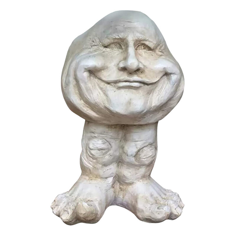 Muggly'S Sourire Statue Vase Drôle de RéSine Pot de Jardin Planteur de Bureau IntéRieur Pot de DéCor -b
