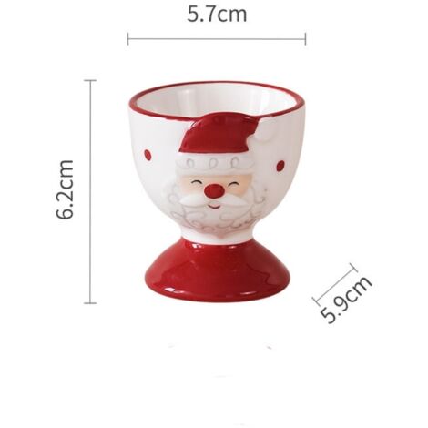 Mugues en porcelaine peintes à la main pour Noël, vaisselle festive pour célébrations (tasses à œuf)
