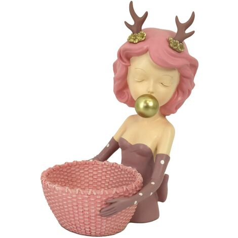 Mujer resina rosa cm21x15,8h29,3