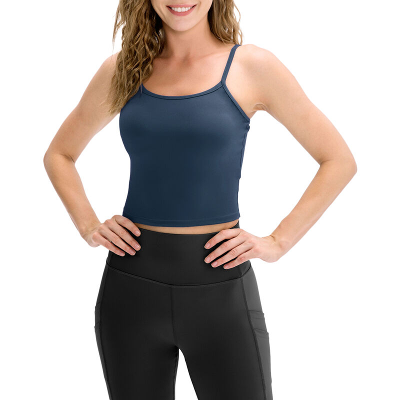 

Asupermall - Mujeres Camisola solida Correas de hombro espaguetis Tanques recortados Tops Chaleco delgado para deportes de yoga,Azul oscuro, XX-Large